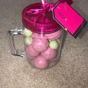 NWT bath Bombs and cute cup